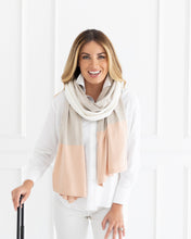 Load image into Gallery viewer, Dreamsoft Organic Cotton Travel Scarf - Blush Colorblock
