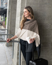 Load image into Gallery viewer, Dreamsoft Organic Cotton Travel Scarf - Brownstone Colorblock
