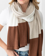 Load image into Gallery viewer, Dreamsoft Organic Cotton Travel Scarf - Canyon Brown Colorblock
