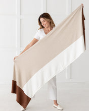 Load image into Gallery viewer, Dreamsoft Organic Cotton Travel Scarf - Canyon Brown Colorblock

