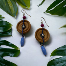 Load image into Gallery viewer, Vintage Wooden Button Earrings
