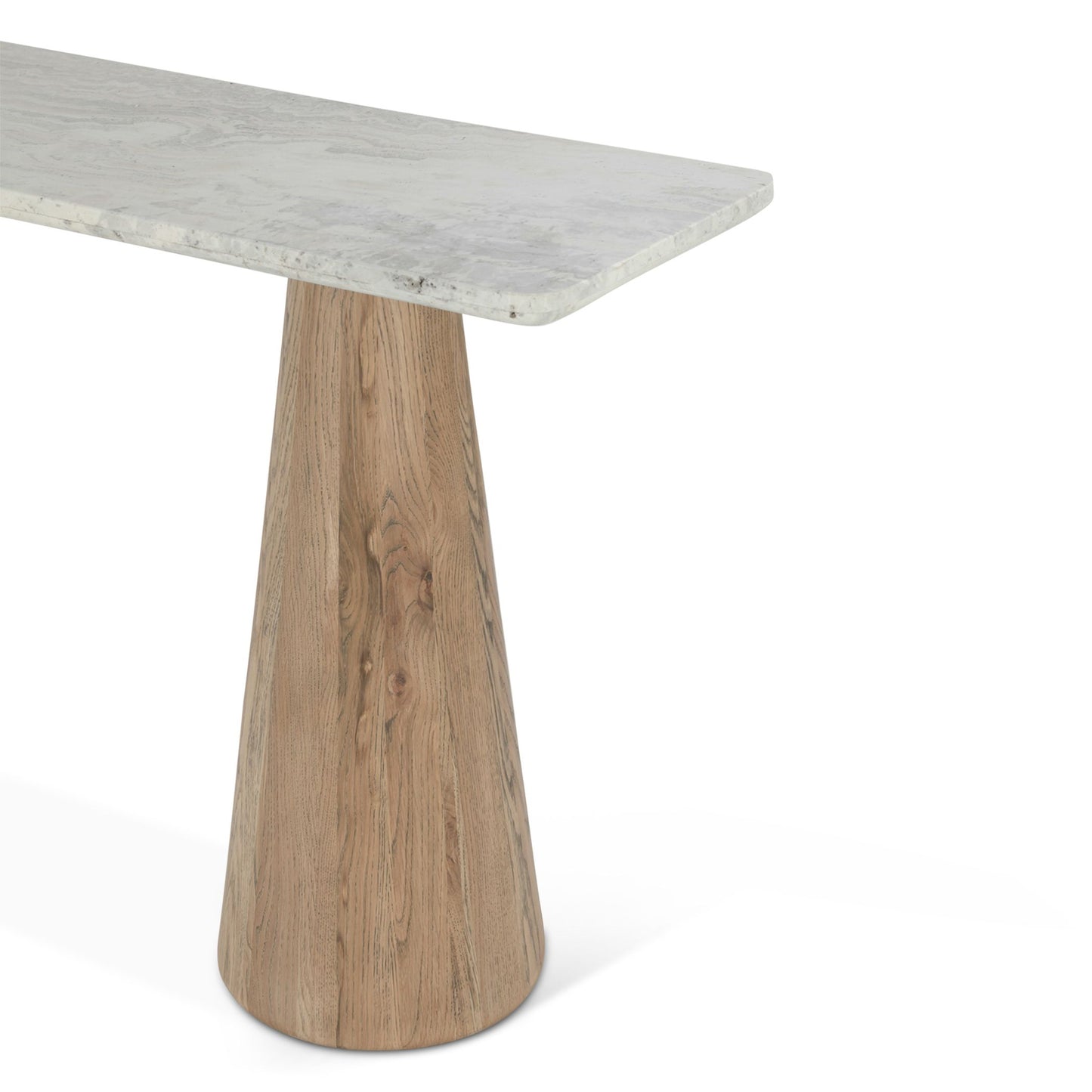 Vista 60" Console Table with White Travertine and Light Base