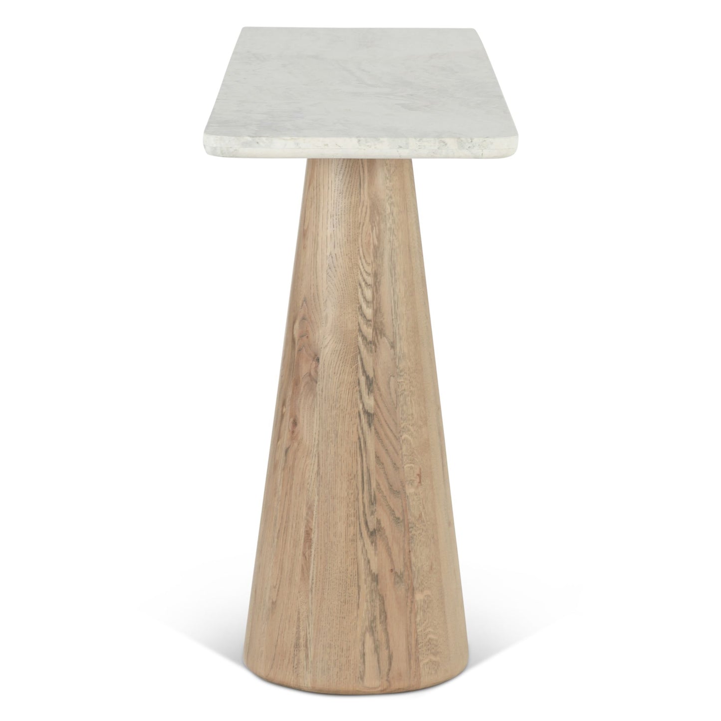 Vista 60" Console Table with White Travertine and Light Base