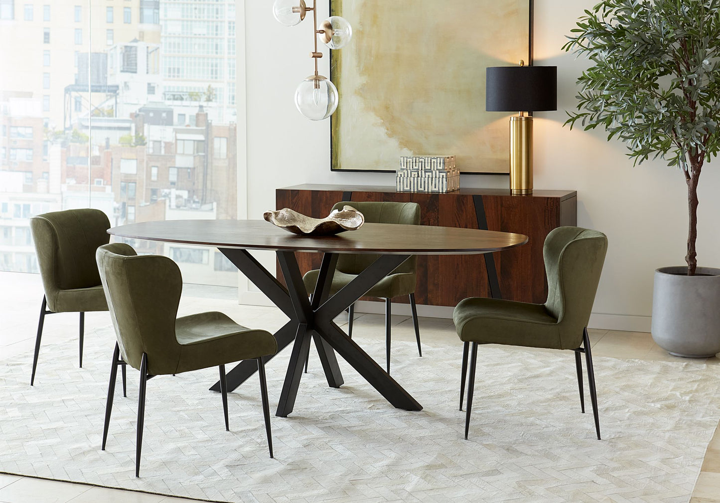 Jennifer 20" Dining Chair in Green Eco Suede