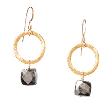 Load image into Gallery viewer, Gold Circle Gemstone Earrings
