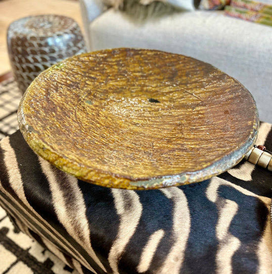 Ochre Moroccan Ceramic Couscous Platter