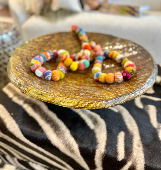 Ochre Moroccan Ceramic Couscous Platter