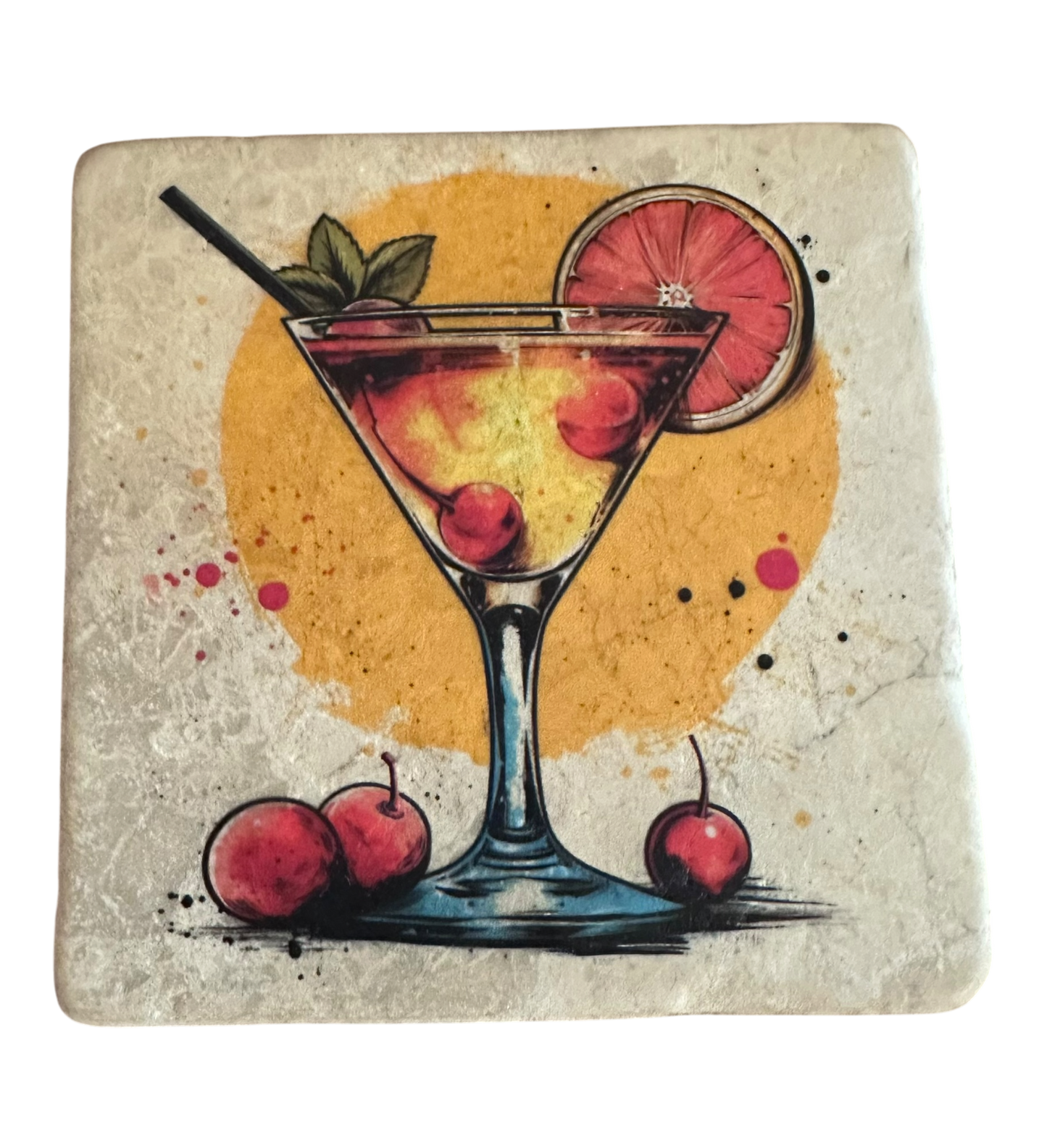 Summer Cocktails - Tumbled Marble Coasters