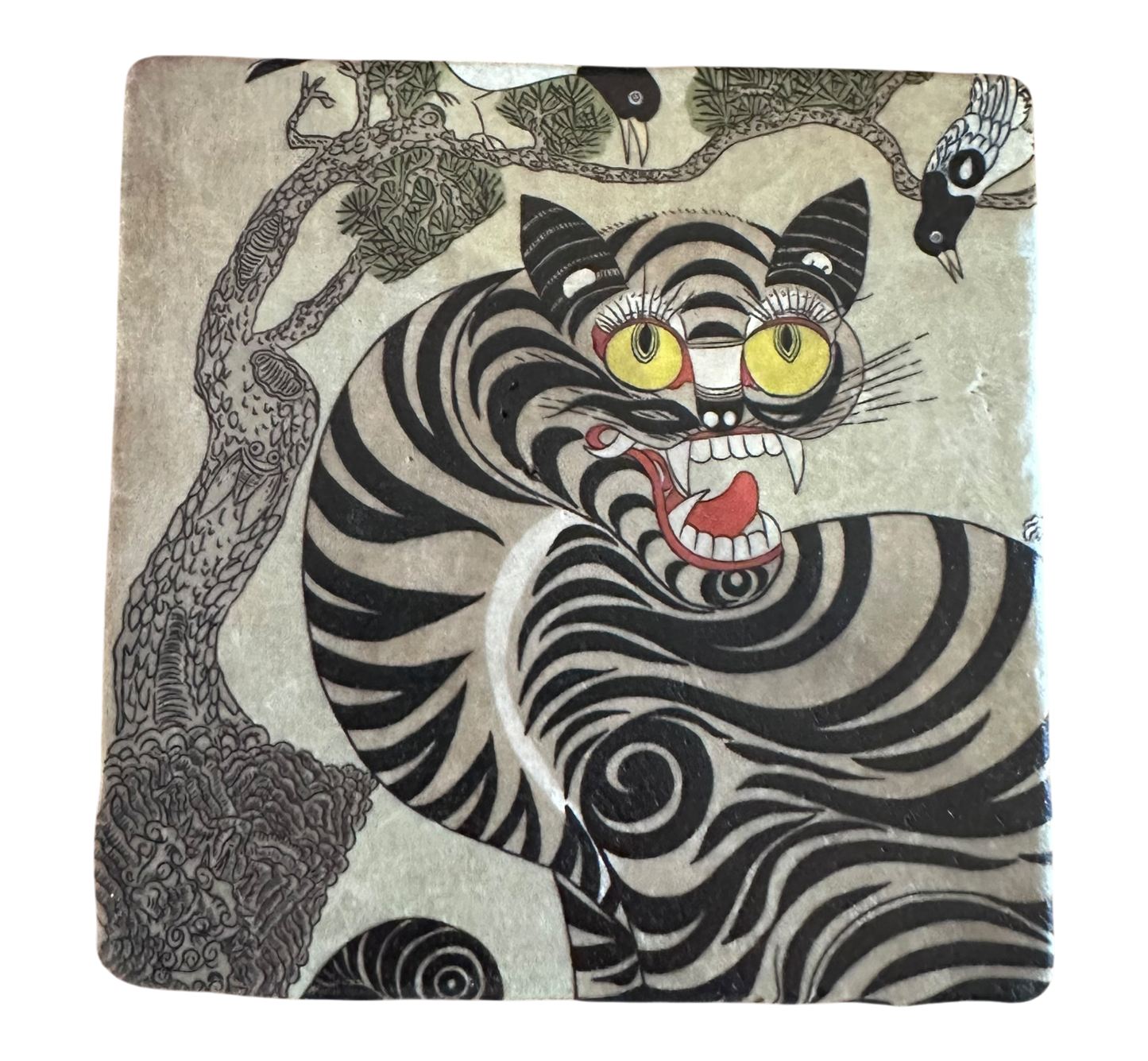 Minhwa Tigers - Tumbled Marble Coasters