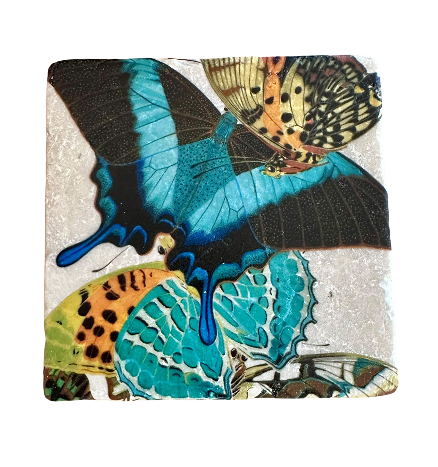 Butterflies - Tumbled Marble Coasters