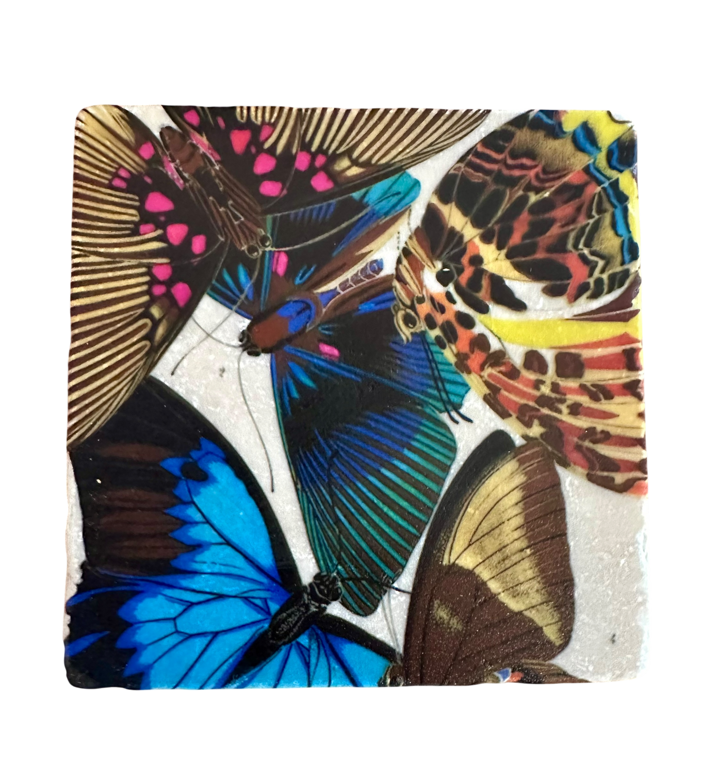 Butterflies - Tumbled Marble Coasters
