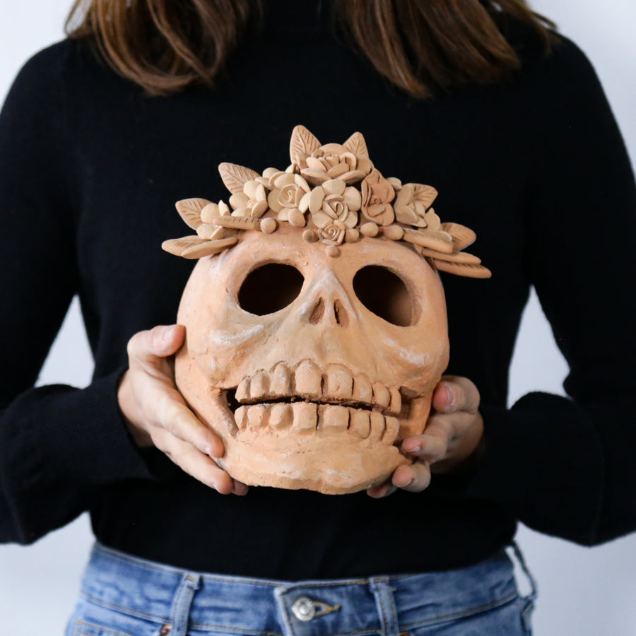 Raw Clay Calavera Skull