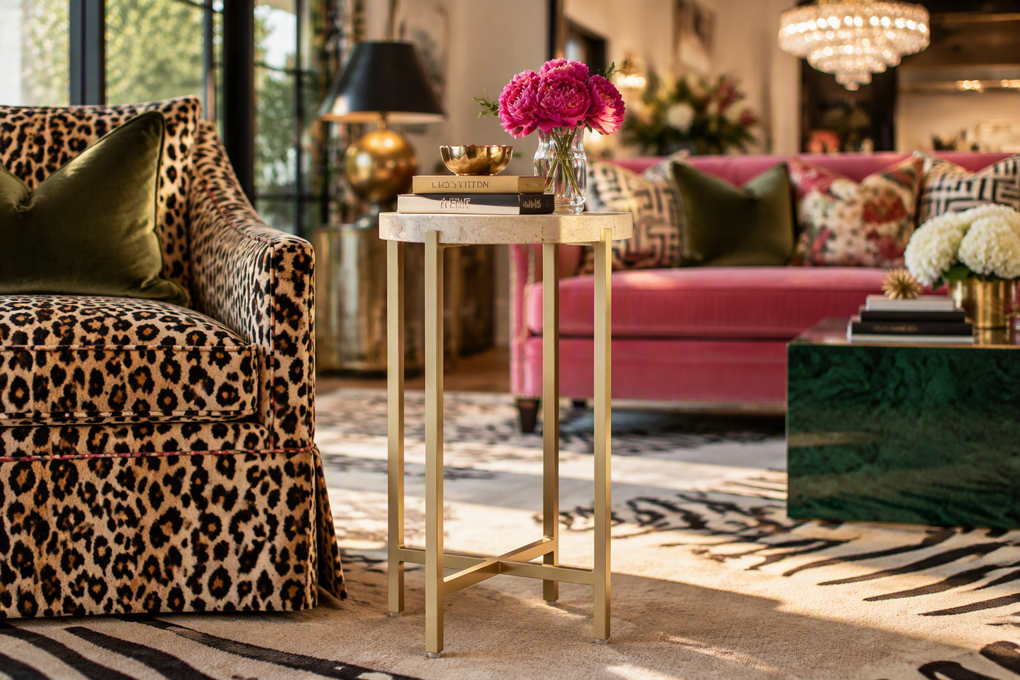 Travertine Drink Table