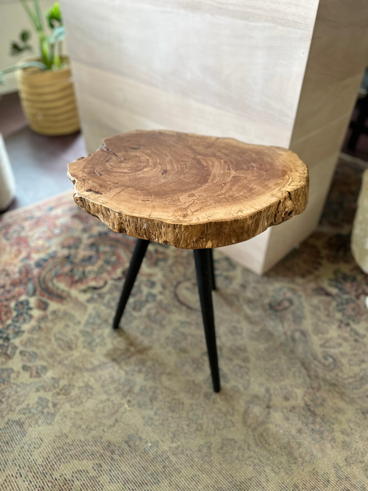 Live Edge Longan Wood Side Table