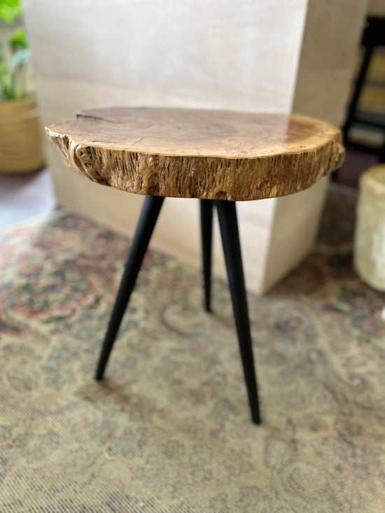 Live Edge Longan Wood Side Table