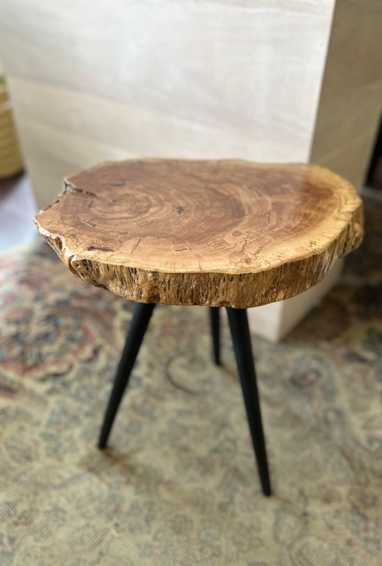Live Edge Longan Wood Side Table