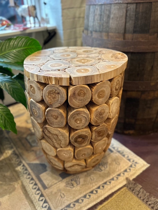 Teakwood Slice Side Table
