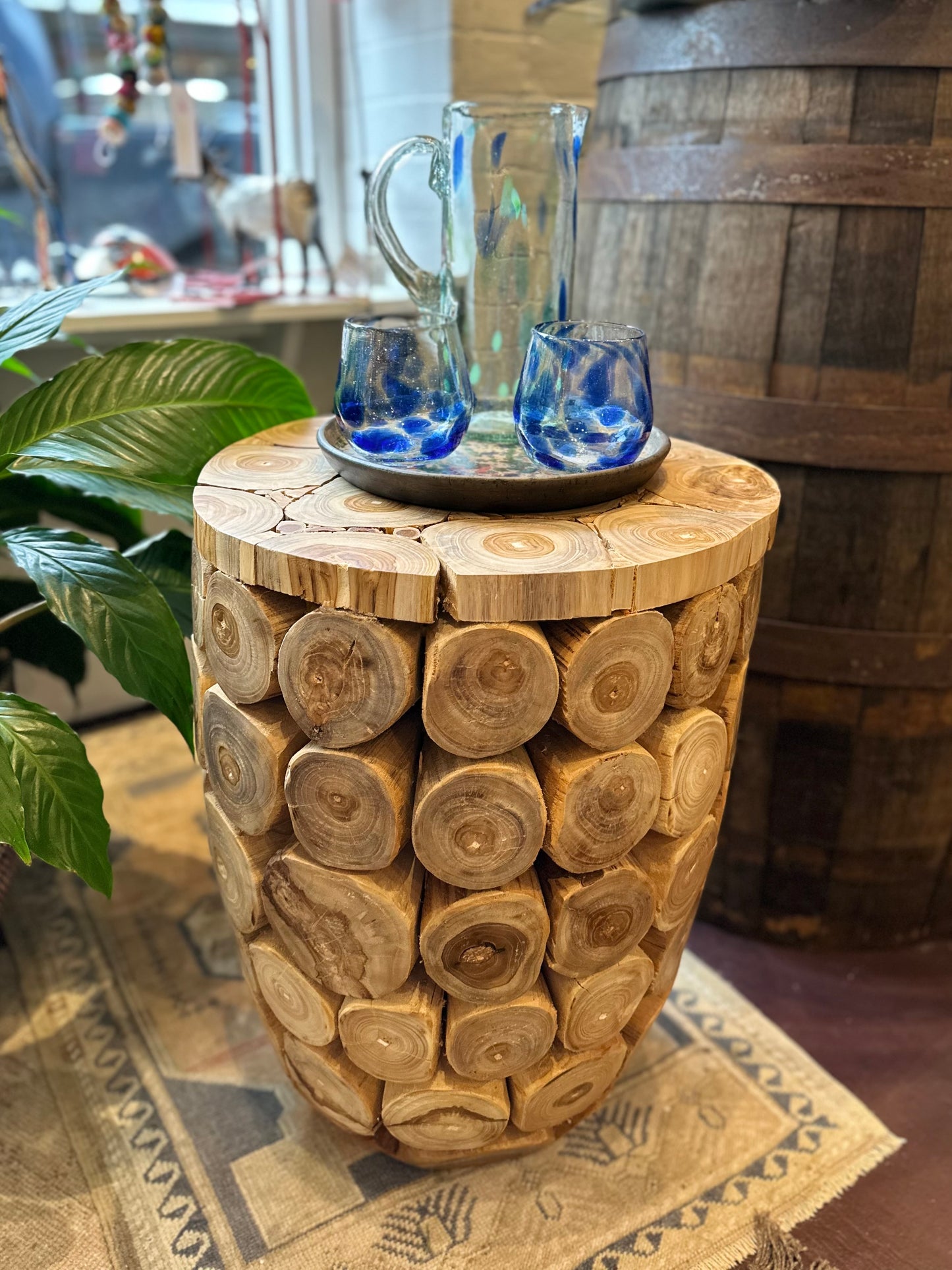 Teakwood Slice Side Table