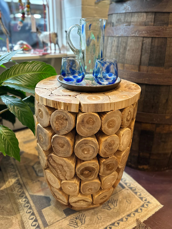 Teakwood Slice Side Table