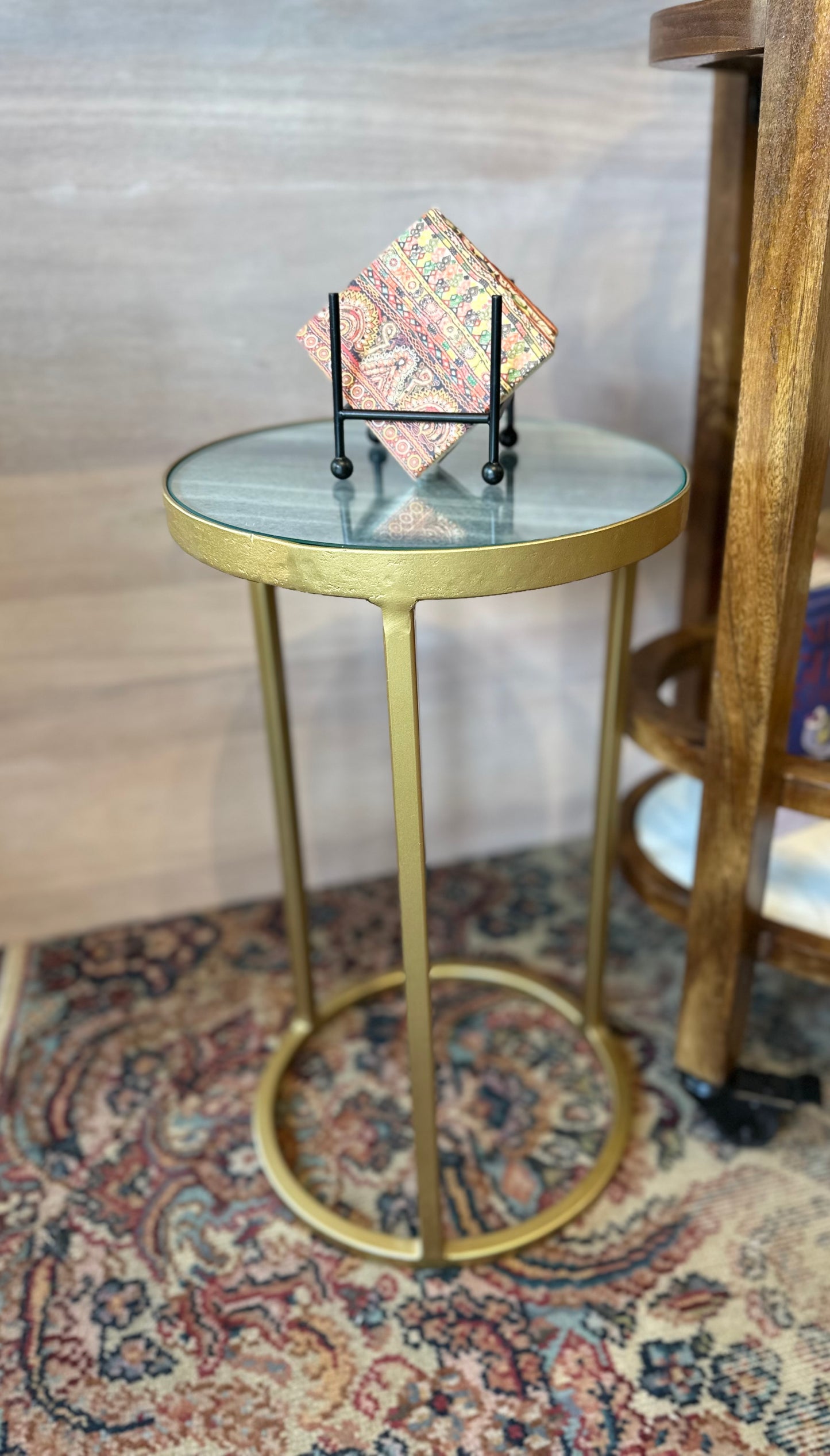 Marble & Iron Handcrafted Side Table
