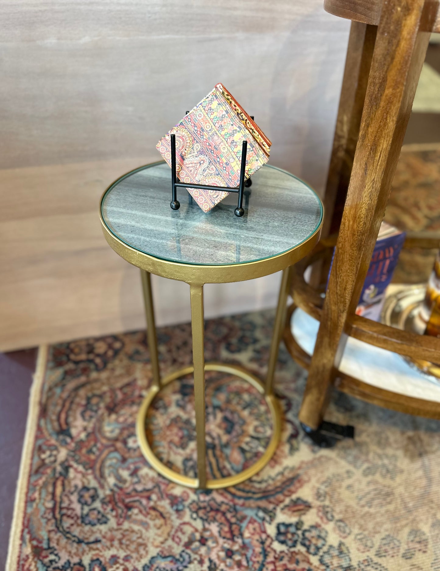 Marble & Iron Handcrafted Side Table