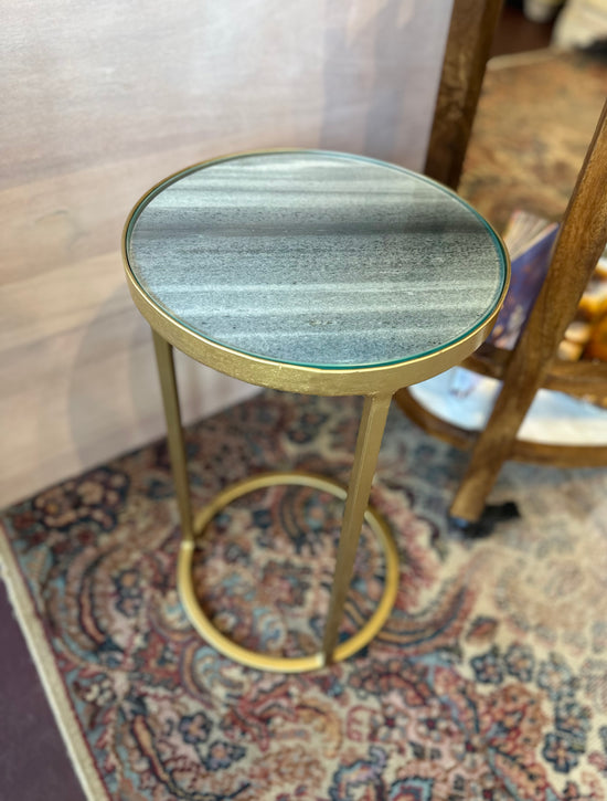 Marble & Iron Handcrafted Side Table