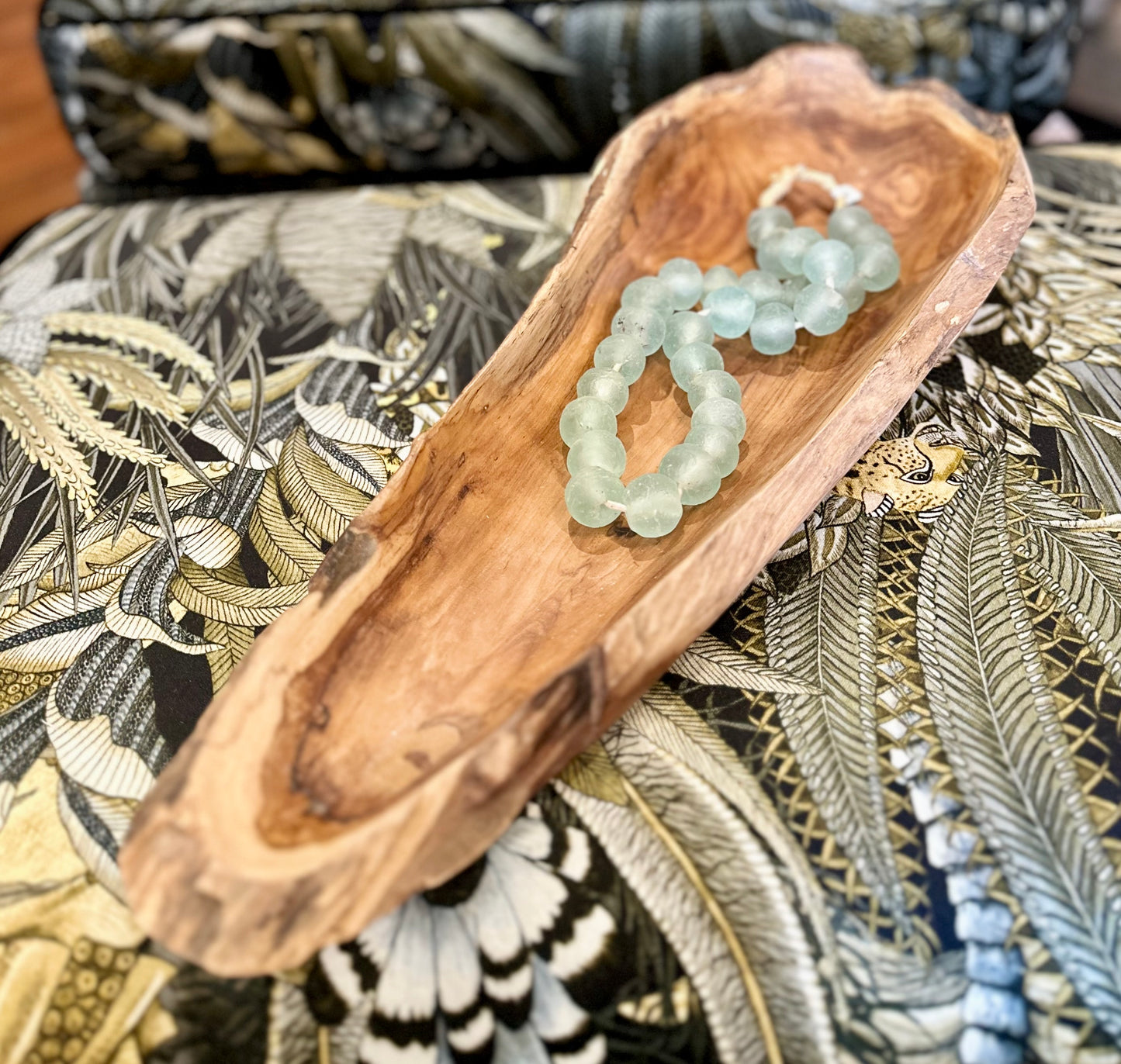 Hand Carved Long Teakwood Bowl