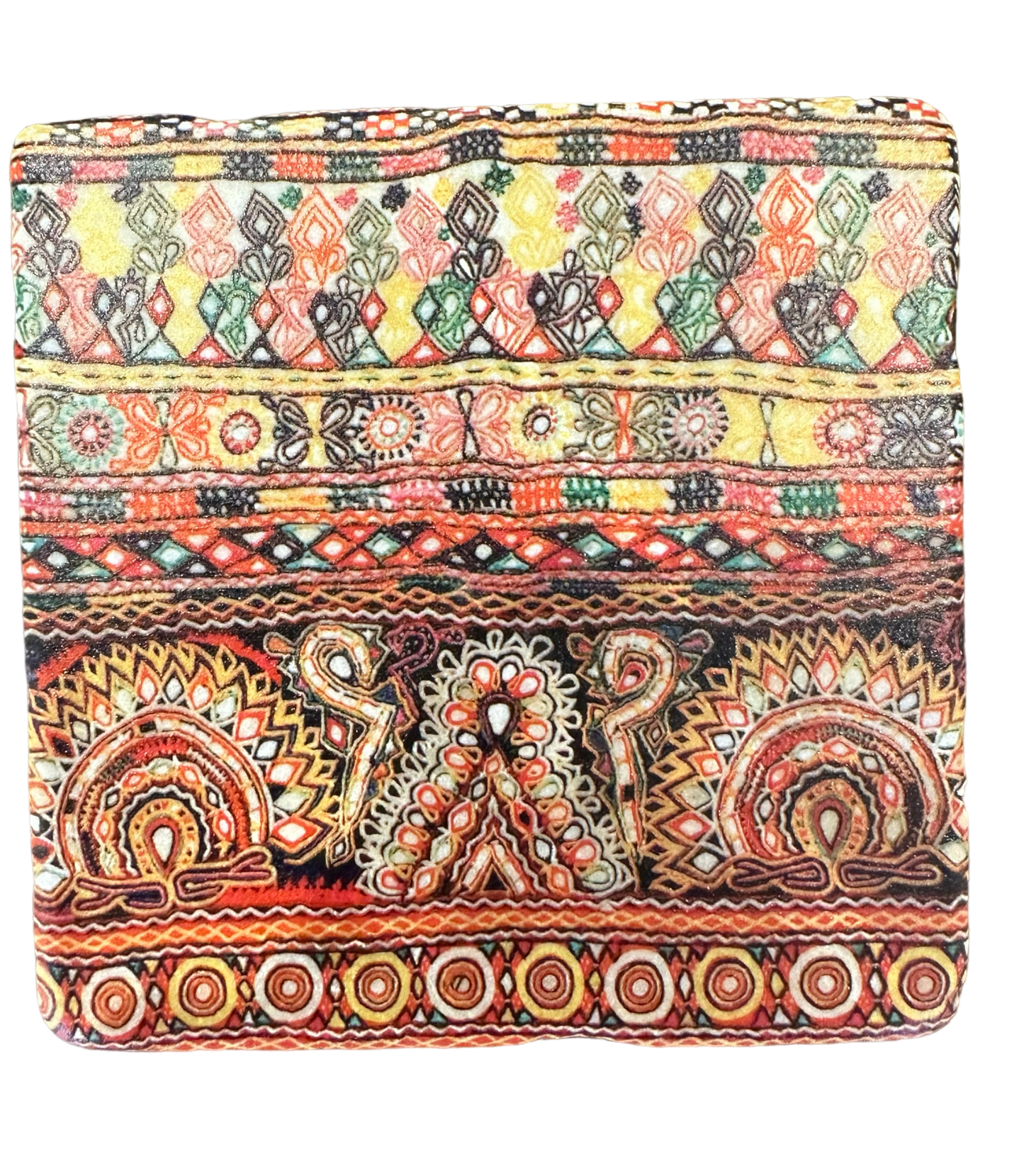 Indian Mirrorcloth - Tumbled Marble Coaster