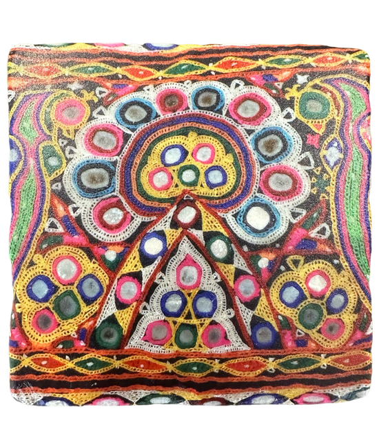 Indian Mirrorcloth - Tumbled Marble Coaster