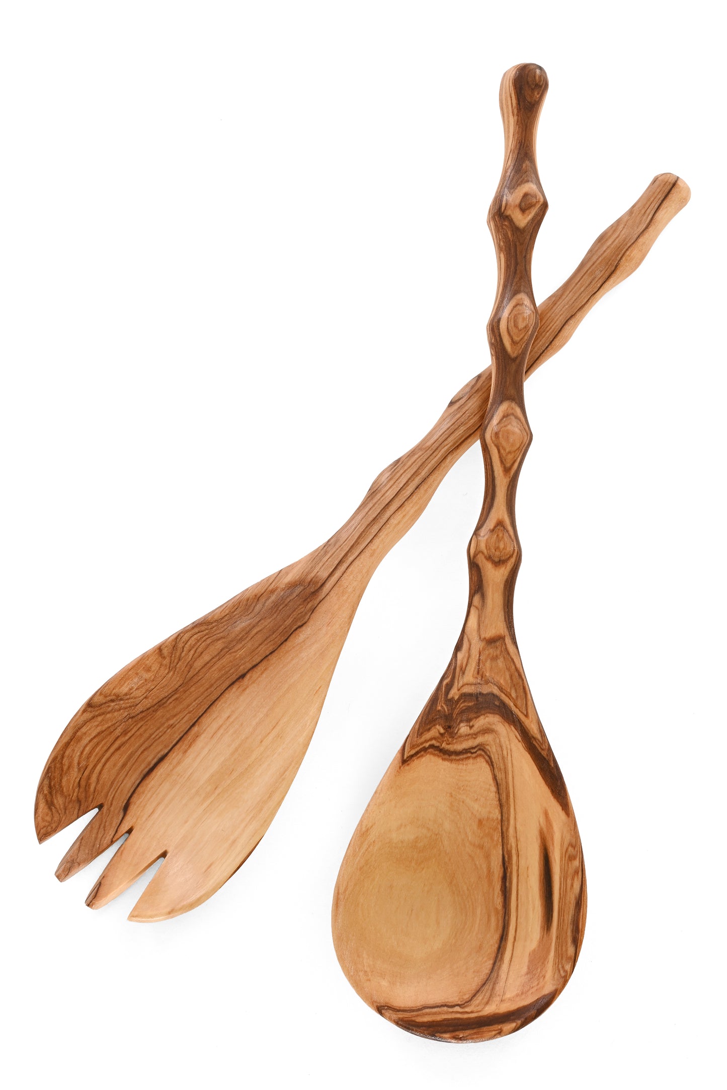 Wild Olive Wood Salad Servers - Bamboo Design