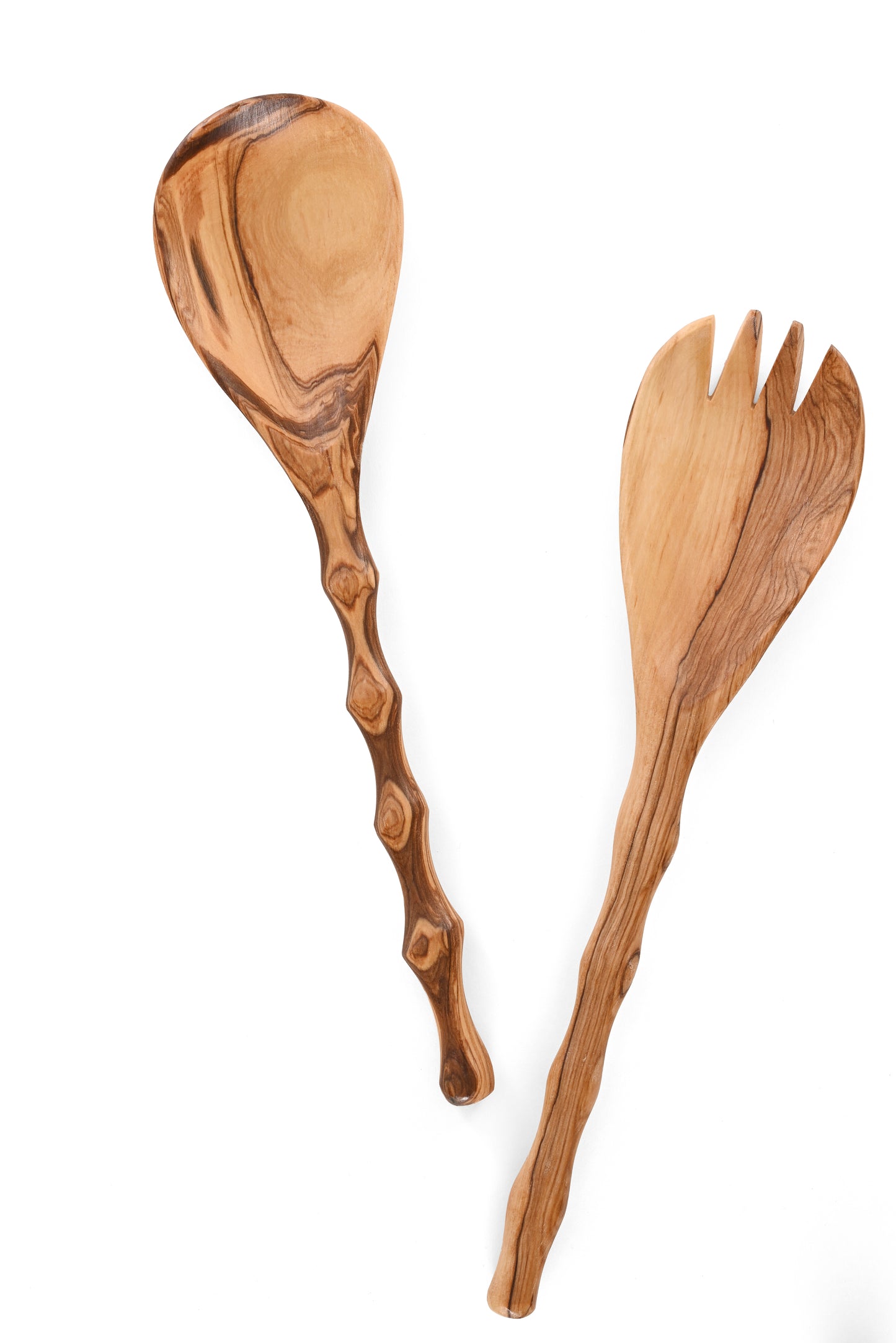Wild Olive Wood Salad Servers - Bamboo Design