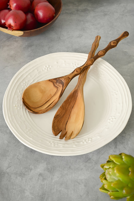 Wild Olive Wood Salad Servers - Bamboo Design