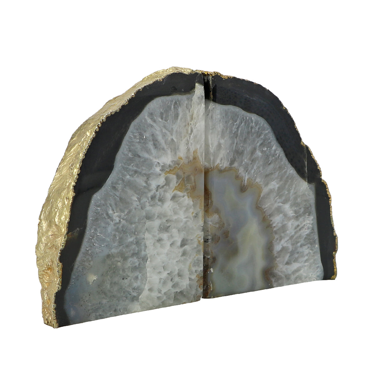Pair of Gold Edge Agate Bookends
