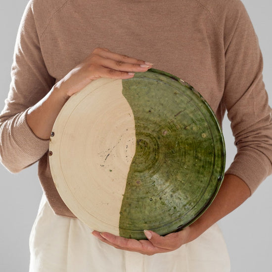 Tinfou Tamegrout Half Natural Half Glazed Plate
