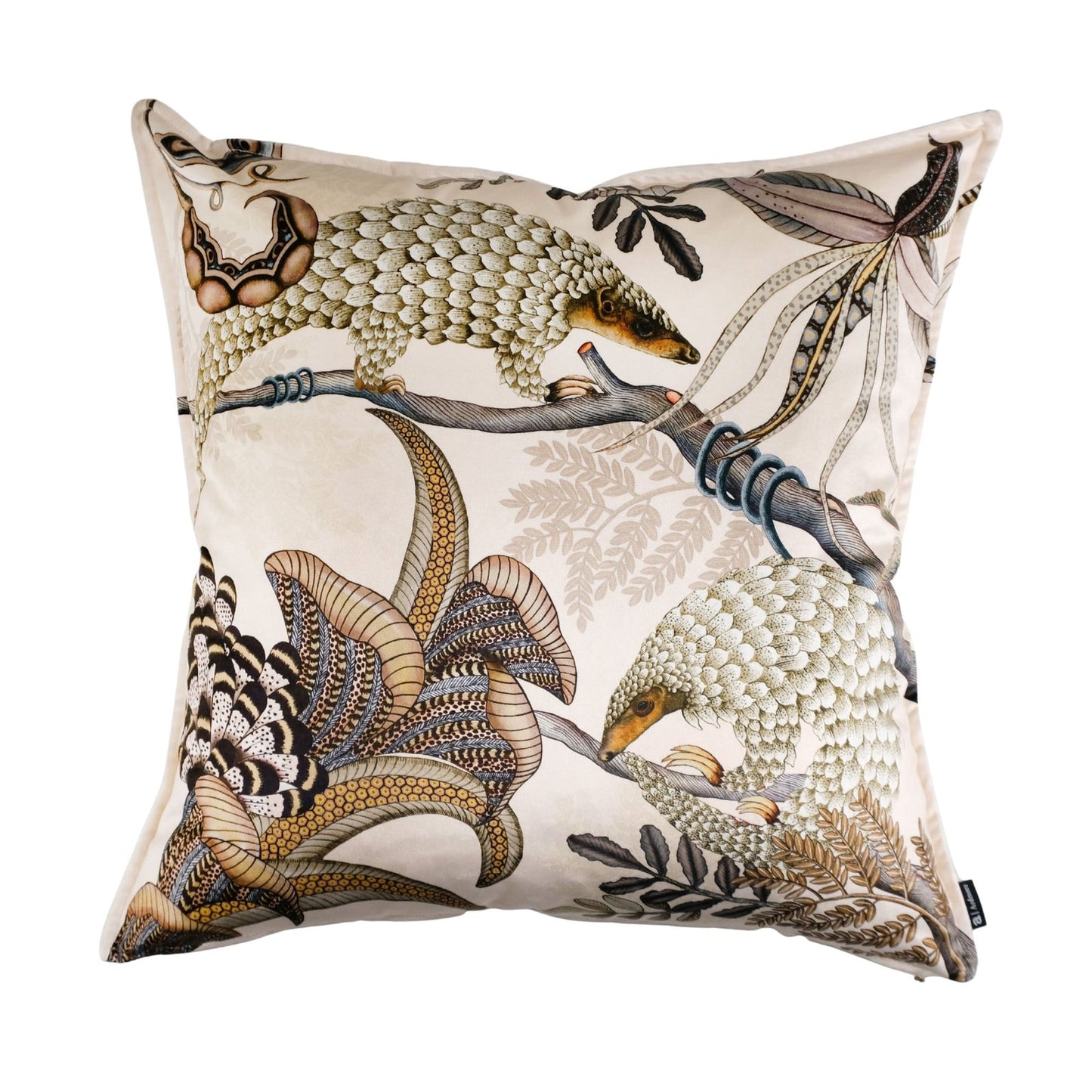 Thanda Pangolin Pillow - Velvet - Pearl