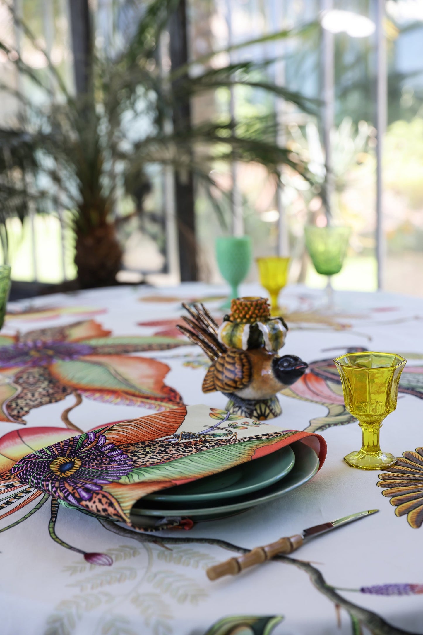 Thanda Bloom Napkins (Pair) - Parakeet
