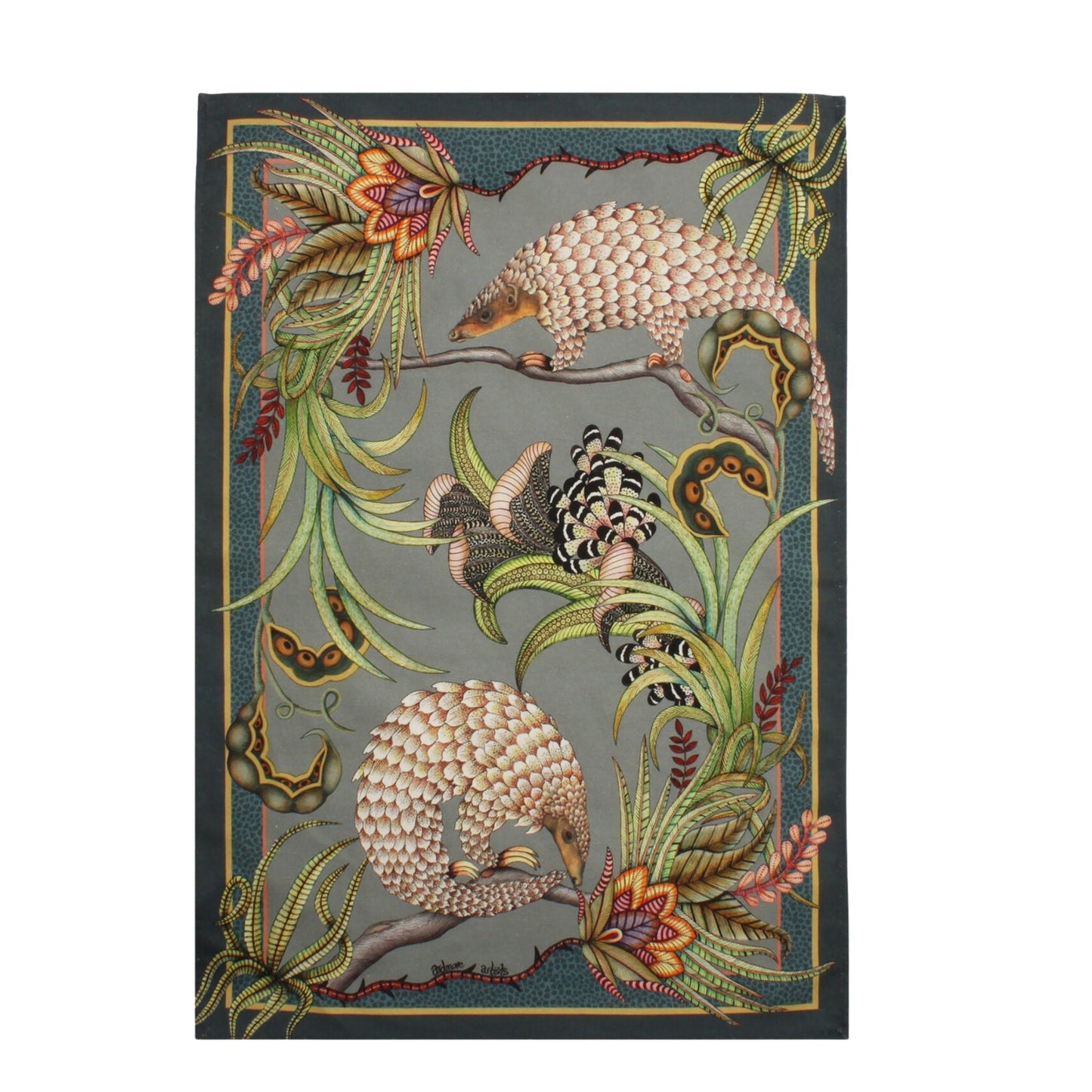 Pangolin Pair Tea Towel - Ash