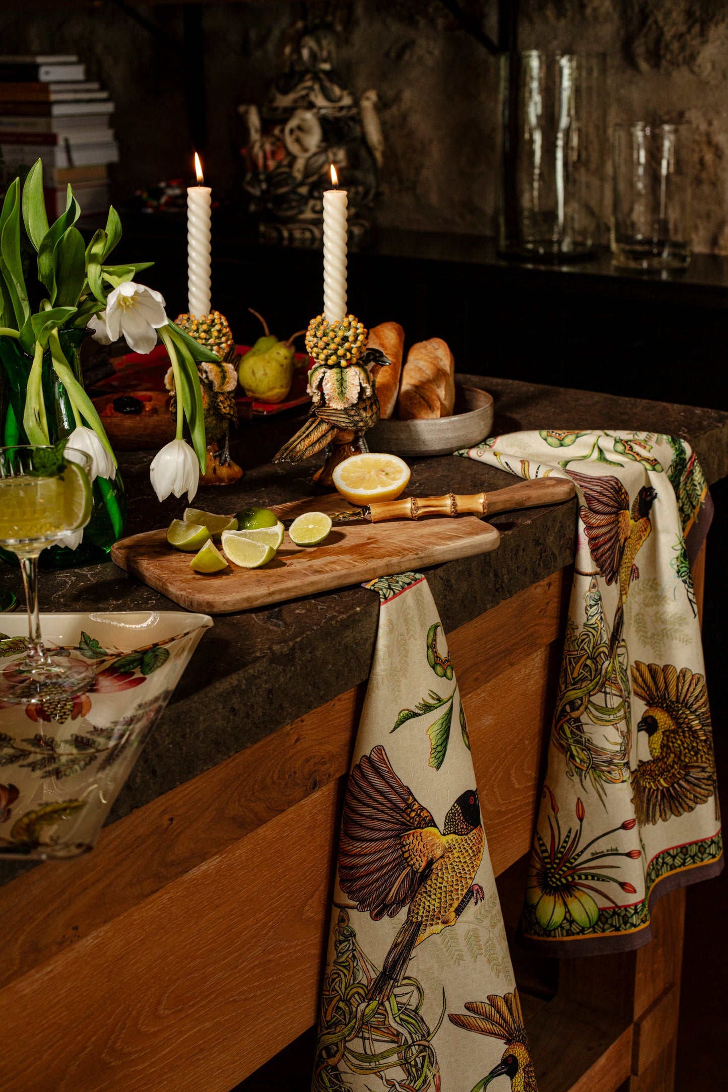 Thanda Nests Tea Towel - Stone