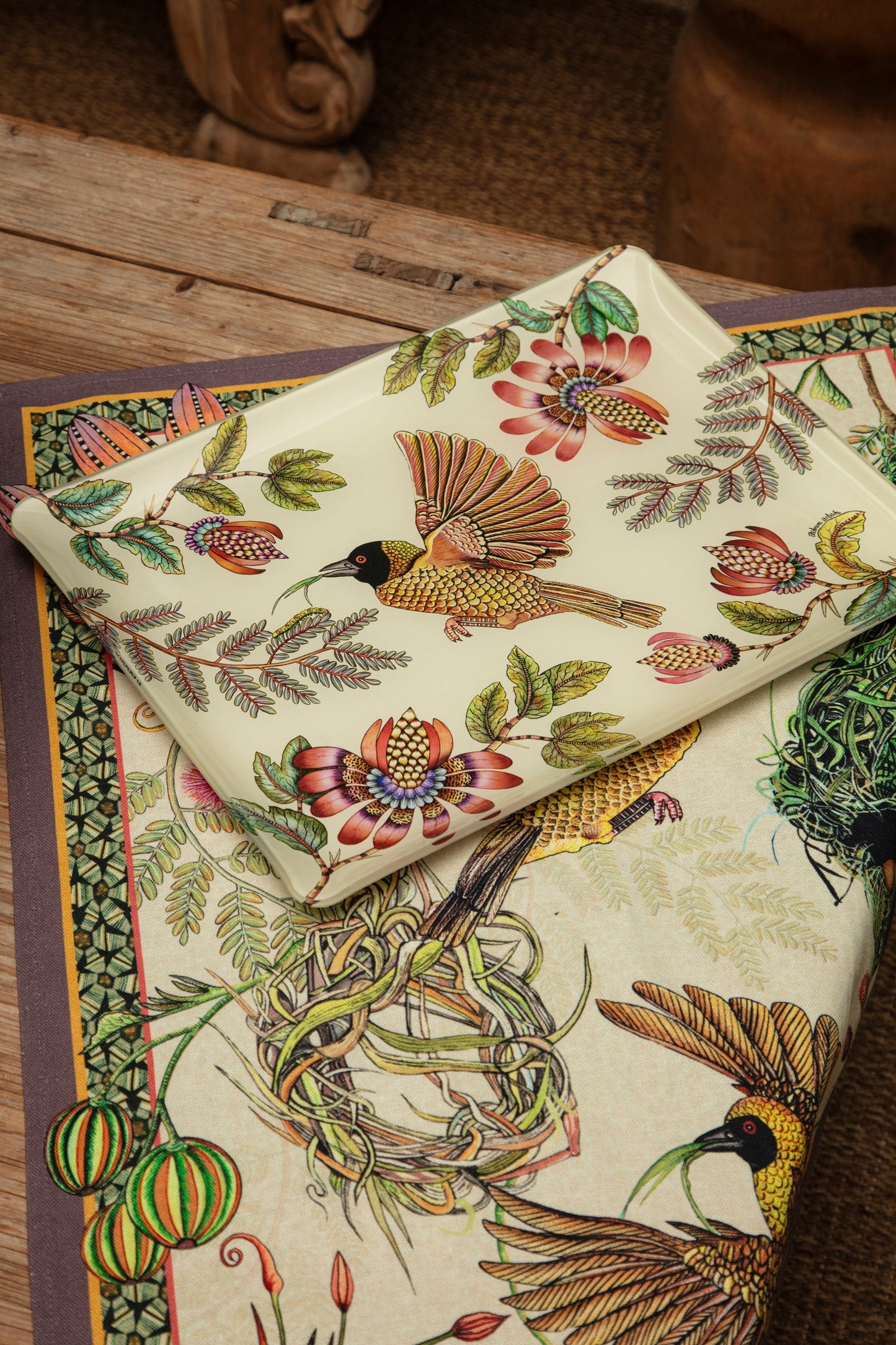 Thanda Nests Tea Towel - Stone