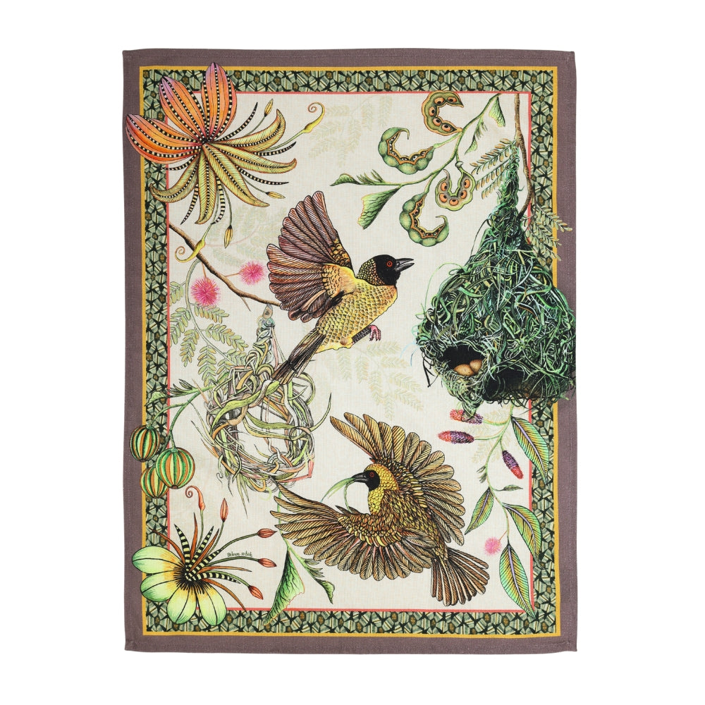 Thanda Nests Tea Towel - Stone