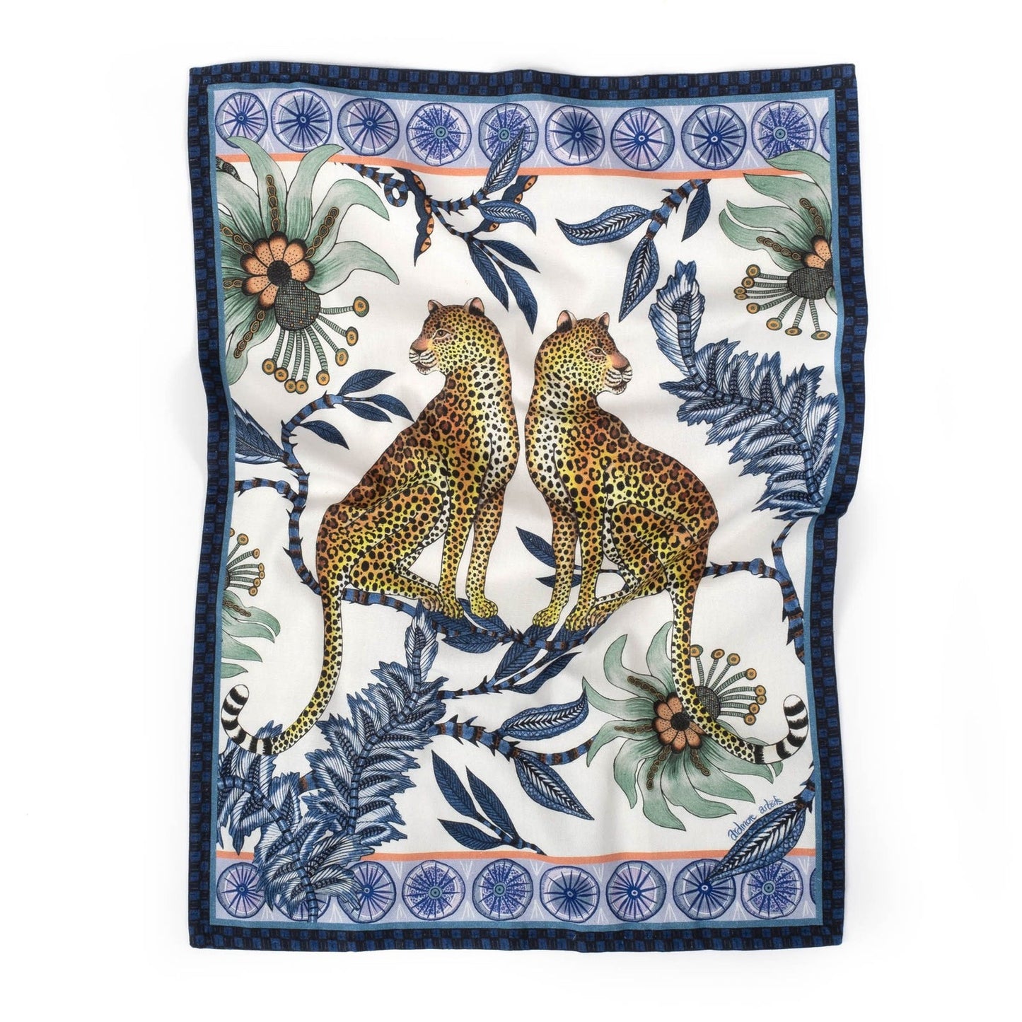 Lovebird Leopards Tea Towel