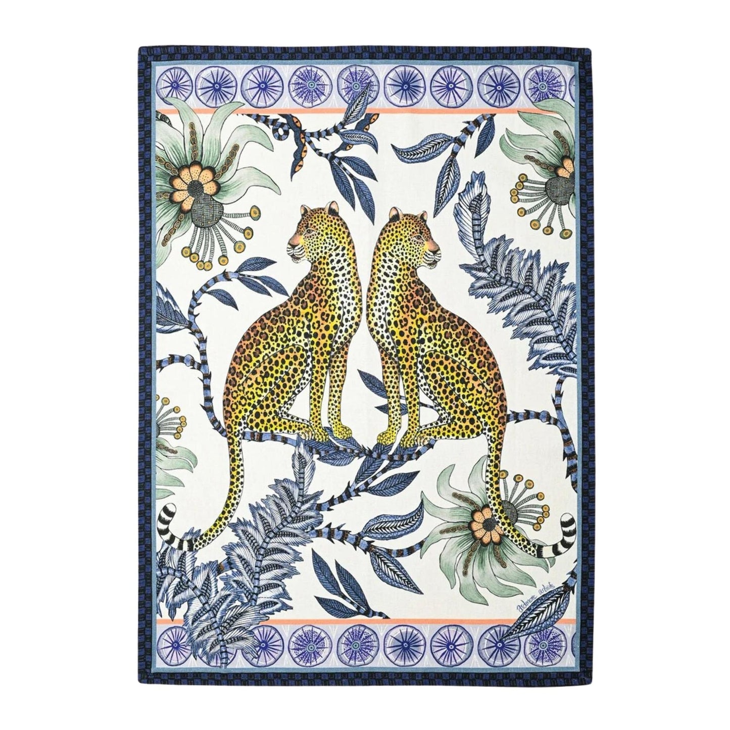 Lovebird Leopards Tea Towel