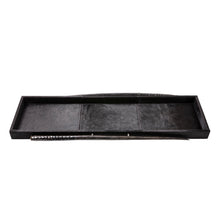Load image into Gallery viewer, Black Cow Hide Long Rectangle Tray / Gemsbok Horn Handle
