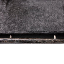 Load image into Gallery viewer, Black Cow Hide Long Rectangle Tray / Gemsbok Horn Handle
