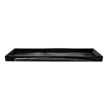 Load image into Gallery viewer, Black Cow Hide Long Rectangle Tray / Gemsbok Horn Handle
