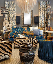 Load image into Gallery viewer, Rectangle Zebra Hide Ottoman
