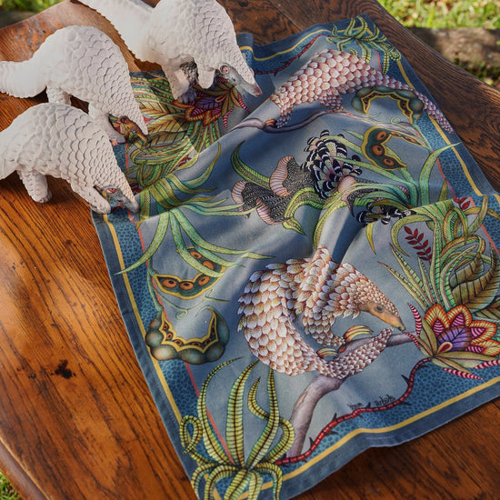 Pangolin Pair Tea Towel - Ash