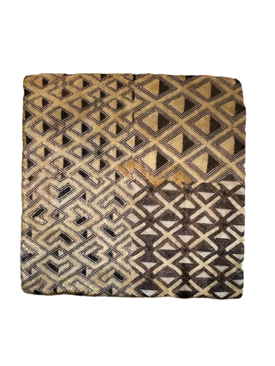 African Kuba Cloth - Tumbled Marble Coaster