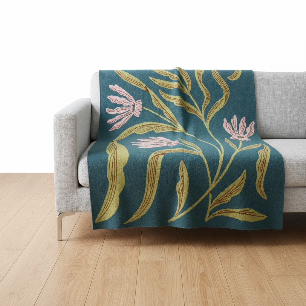 Flora Vision Knit Blanket