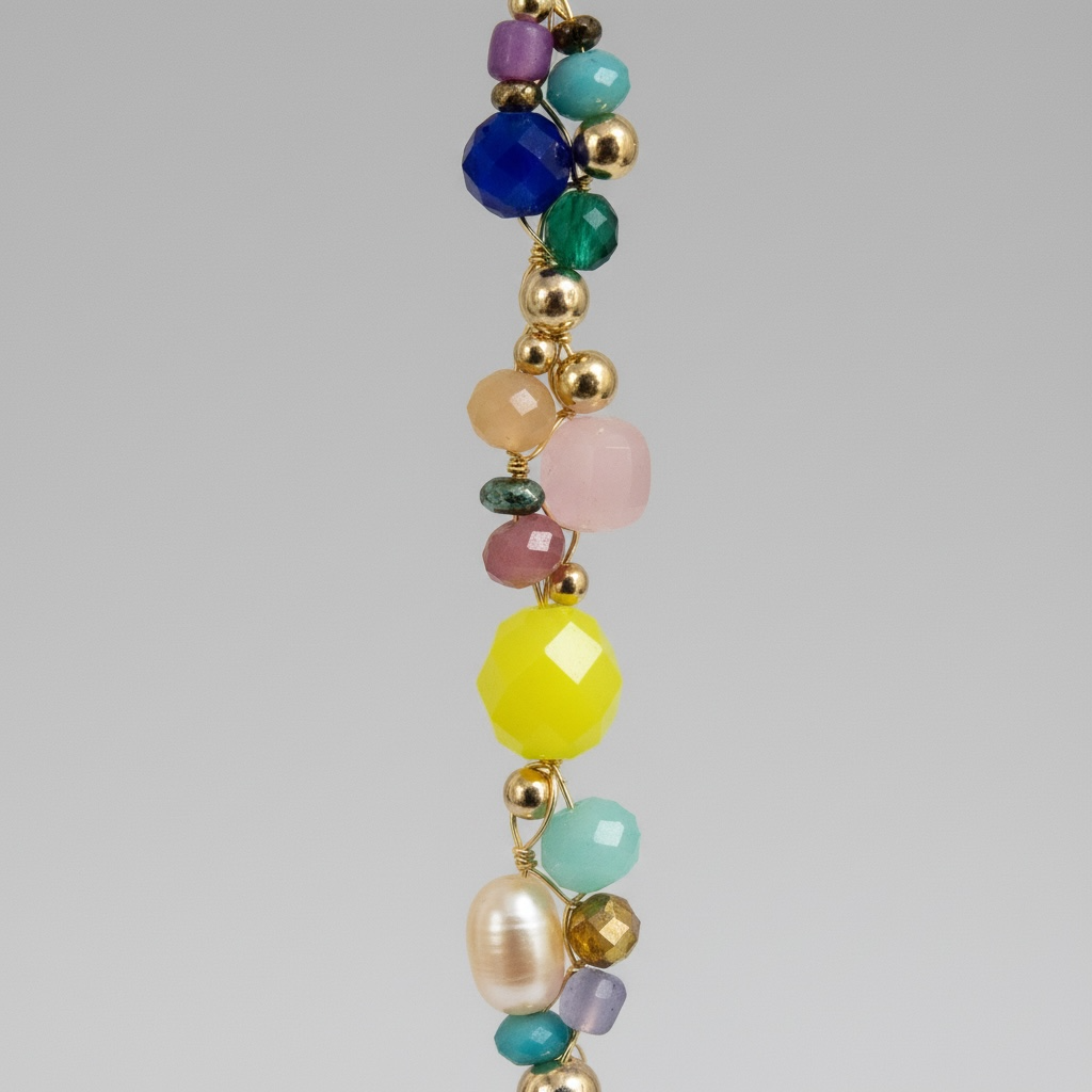 Handcrafted Natural Stone & Gold-Filled Long Dangle Earrings